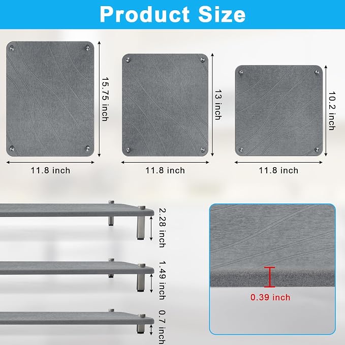 3Pcs Nesting Stone Drying Mat for Kitchen Counter, Quick Drying Stone Dish - Image 8