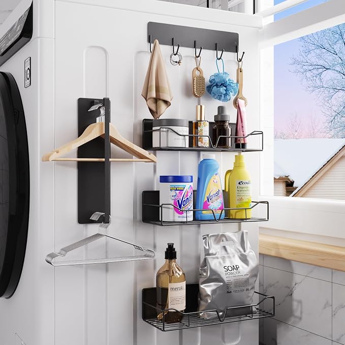 Magnetic Shelves for Washing Machine, 5 Pack Heavy Duty Laundry Shelf Organizer by Unknown