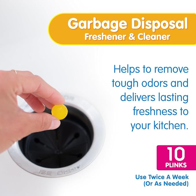 Plink Garbage Disposal Freshener & Cleaner, Washes Away Foul Odors, Lemon Scent - Image 2