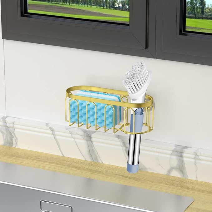 Yazoni 2-in-1 Sponge Holder for Kitchen Sink, Sink Caddy Kitchen Sink Organizer - Image 8