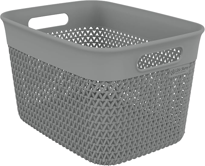 Life Story 4 Pack Large Storage Basket, Decorative Plastic Home Organizer - Image 2