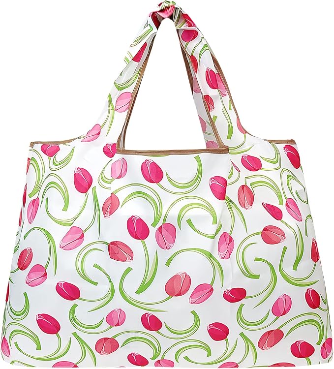 allydrew Large Foldable Tote Nylon Reusable Grocery Bags - Image 3