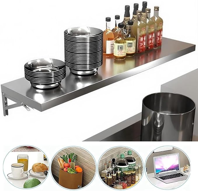304 Stainless Steel Folding Table Wall Mount Concession Shelf 16 20 24 28 32 36 - Image 4