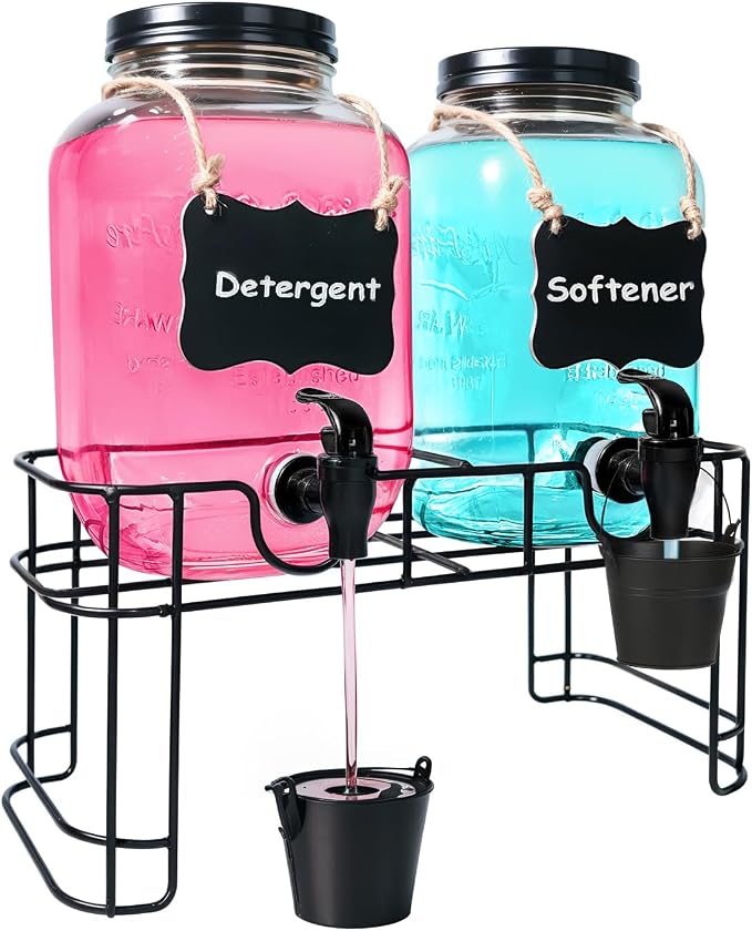 128OZ Laundry Detergent Dispenser, Glass Liquid Laundry Soap Dispenser by URLINE