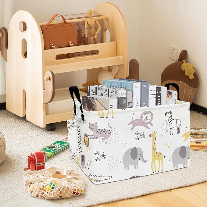 FANKANG Storage Bins, Nursery Hamper Canvas Laundry Basket Foldable - Image 3
