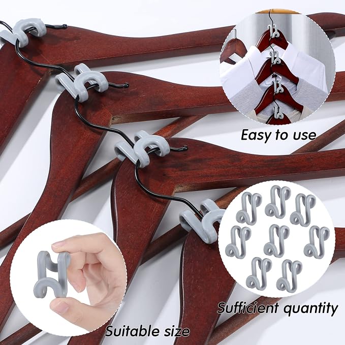 Unittype 100 Pcs Space Saving Hanger Hooks, Clothes Hanger Connector Hooks - Image 5
