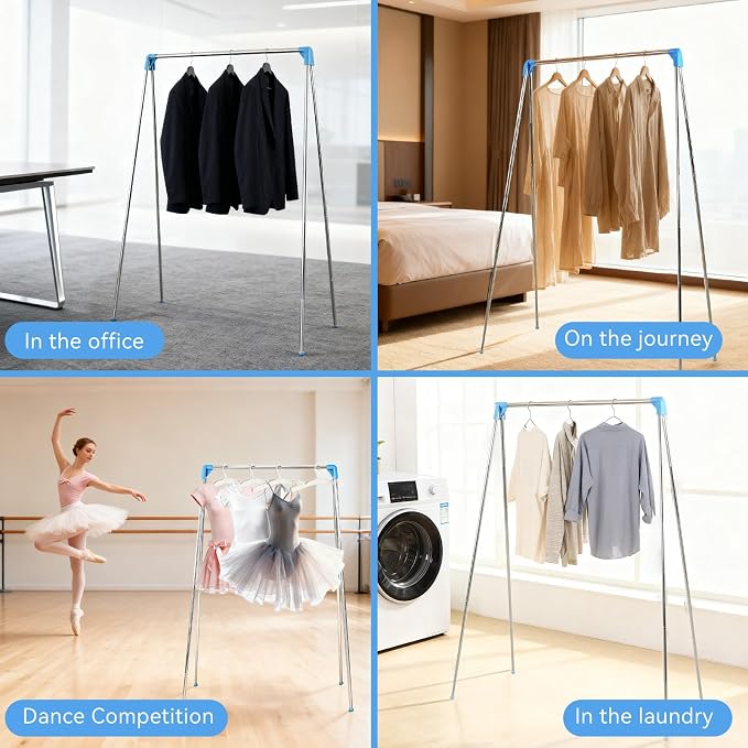 Twist-to-Lock Portable Clothes Drying Rack, Foldable Garment Rack - Image 7