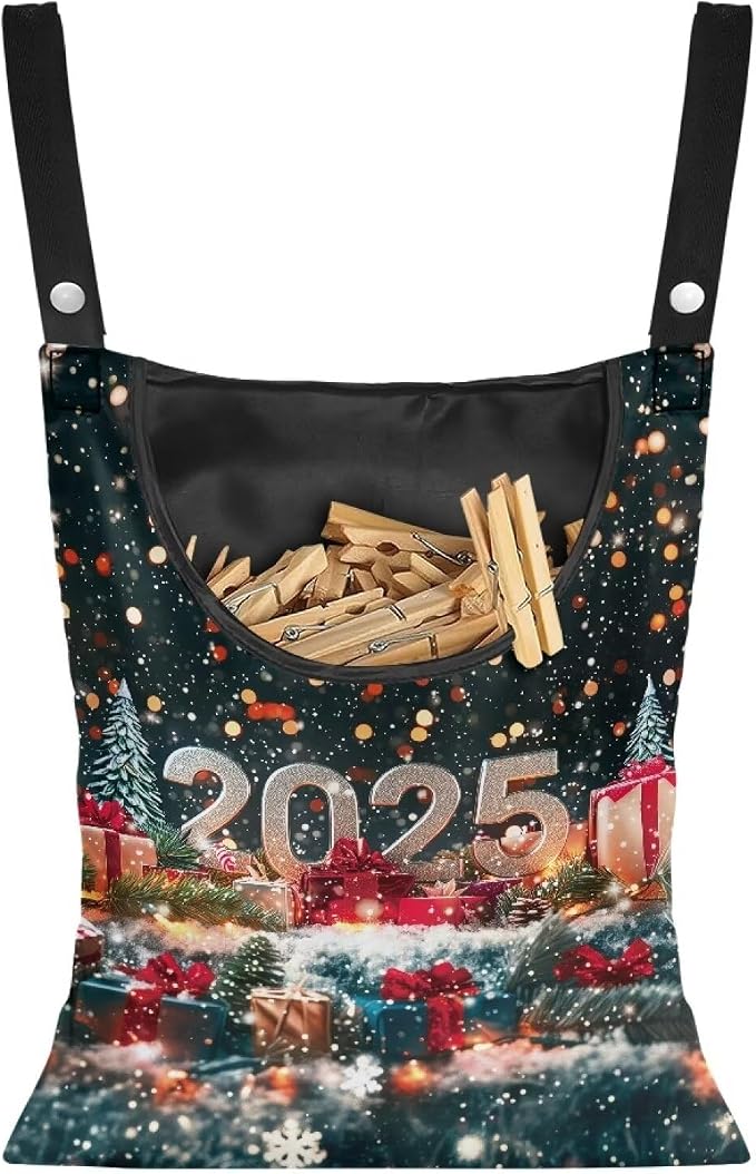 2025 Clothespin Bag with Hanging Hook Large Capacity Clothes Pin Bag by Bivxisrvo