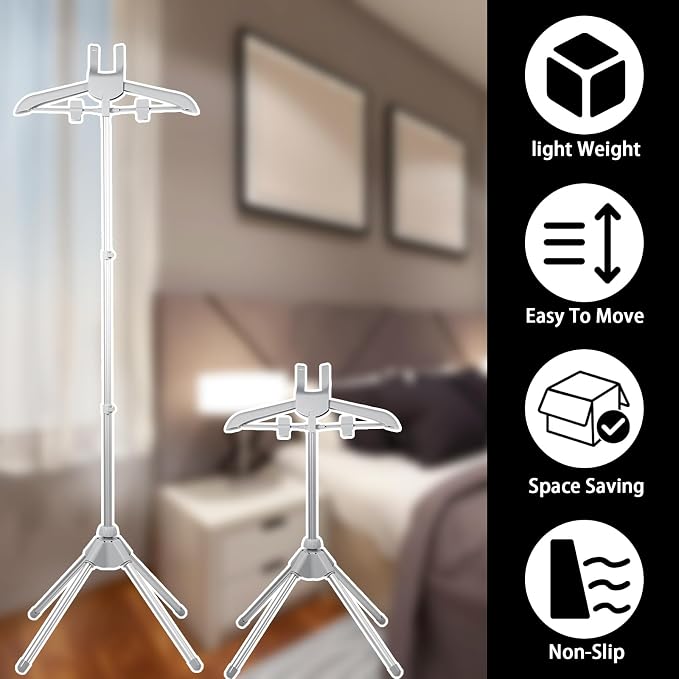 Garment Steamer Stand, Steamer Rack, Height Adjustable Clothes Steamer Holder - Image 2
