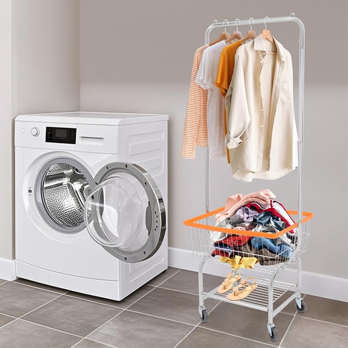 Laundry Cart Mobile Laundry Basket - Image 7