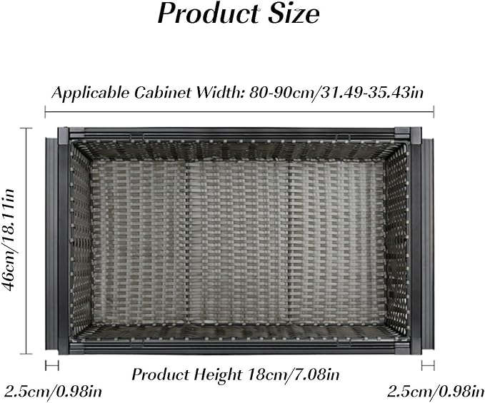 Pull Out Drawer Organizer Containers, Basket Storage Rack - Image 2
