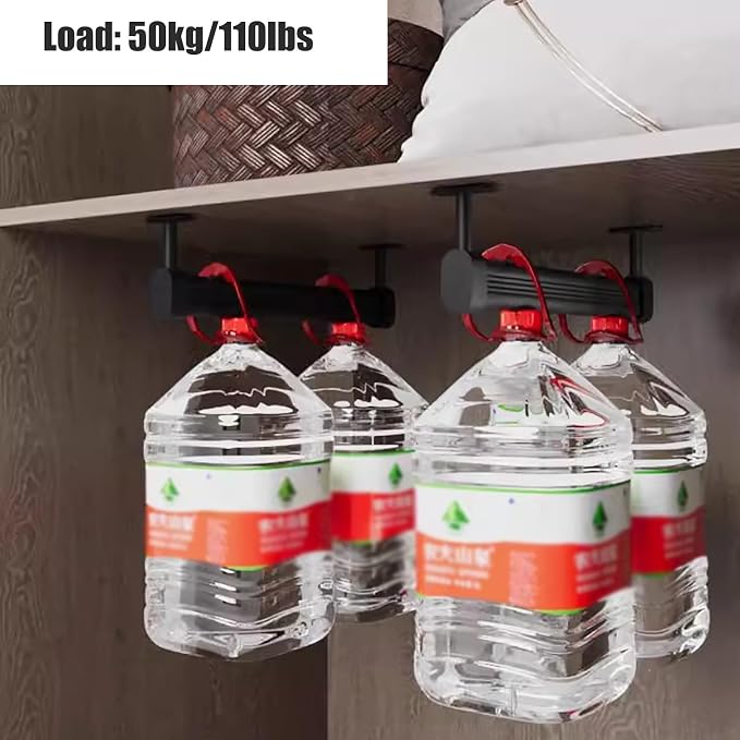 Closet Hanging Rod Top Mounted Metal Wardrobe Pole - Image 4