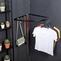 Iron Clothes Hanging Bar for Corner, Wall Mount Garment Clothing Storage Rack by Unknown