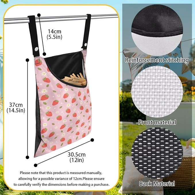 Clothespin Bag, Laundry Hanging Bag Fits Clothes Lines - Image 6