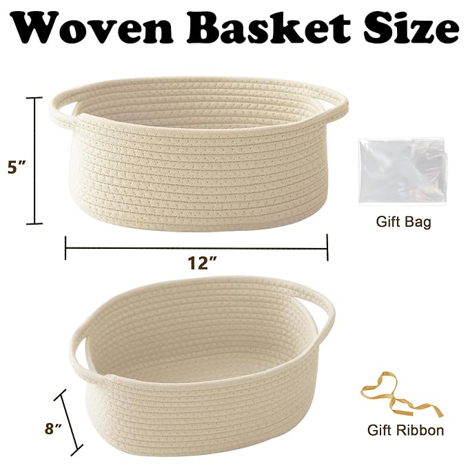 Small Woven Rope Basket-Empty Gifts Basket - Image 2