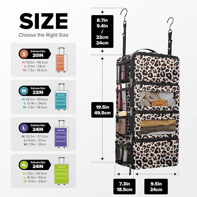 Suitcase Organizer, Travel Luggage Organizer Hanging Shelves Packing Cube - Image 2