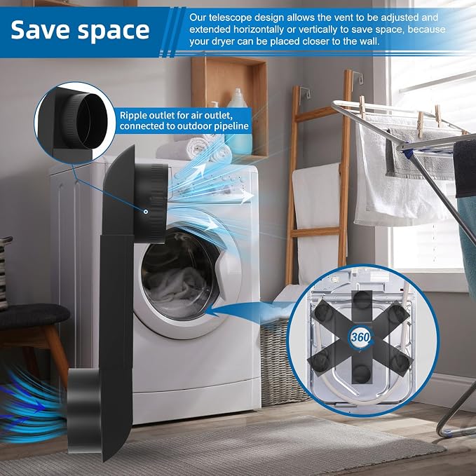 OEM Upgraded Periscope Dryer Vent Design 6.5"&12" Adjustable length - Image 5