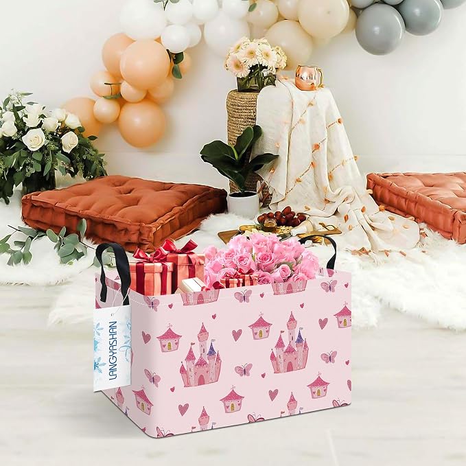 LANGYASHAN Rectangular Storage Bin Collapse Canvas Fabric Cartoon Storage Basket - Image 6