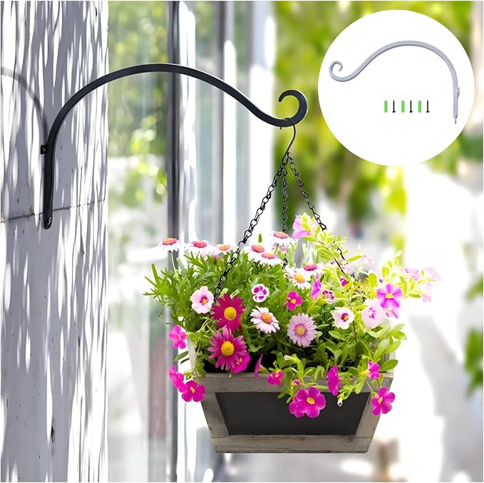 2 Pack 12 Inch Premium Metal Plant Hangers – Sturdy Wall Hooks - Image 5