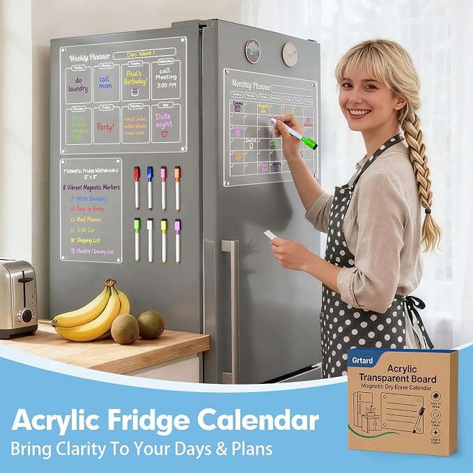Grtard Acrylic Fridge Calendar, 3 Pack Acrylic Calendar - Image 2