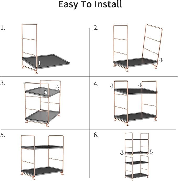 2-Tier Countertop Organizer Cosmetic Storage Rack Vanity Tray Stackable - Image 7