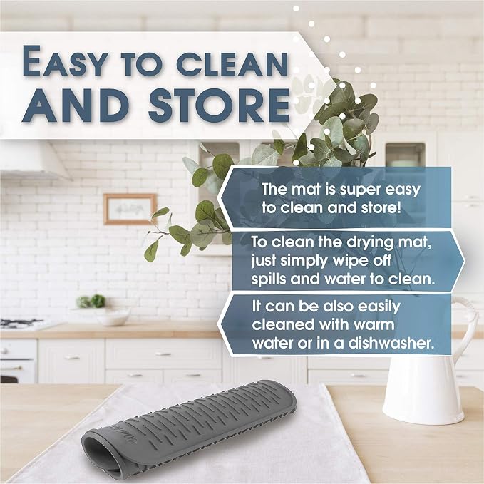 HOTPOP Medium Super Sturdy Silicone Dish Drying Mat and Trivet, Dishwasher Safe - Image 5