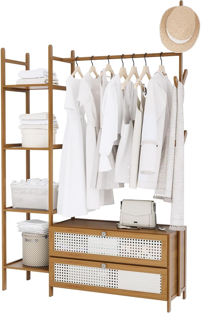 Bamboo Clothes Rack, Garment Rack - Image 9