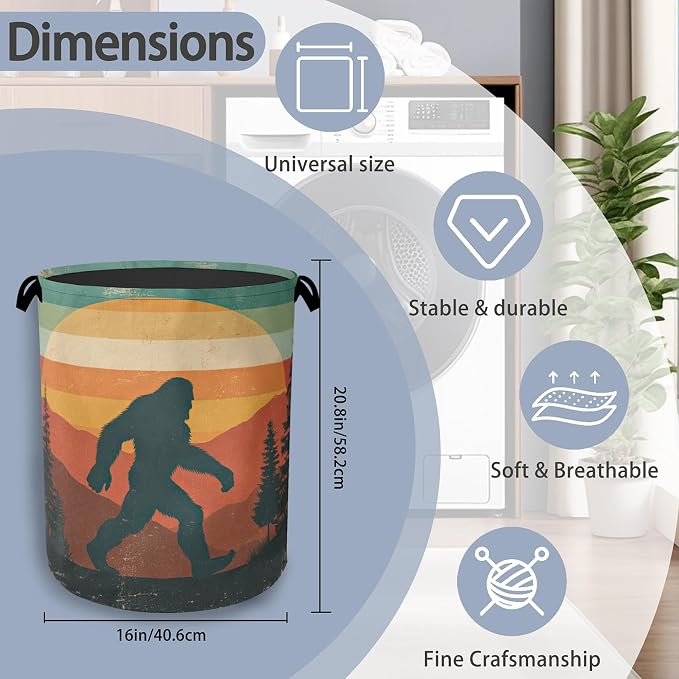 Retro Big Foot Laundry Basket, Oxford Cloth Laundry Hamper - Image 2