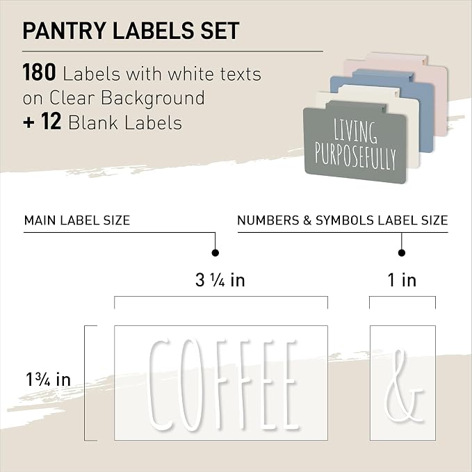 White Font Hygge & Sage Pantry Labels - Image 3