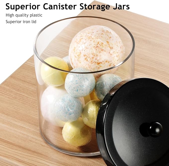 2 Pack 50 Oz Large Plastic Apothecary Jar - Image 3