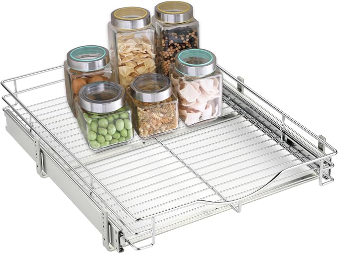 DINDON Pull Out Cabinet Organizer, Heavy-Duty Metal Sliding Drawer Shelf - Image 6