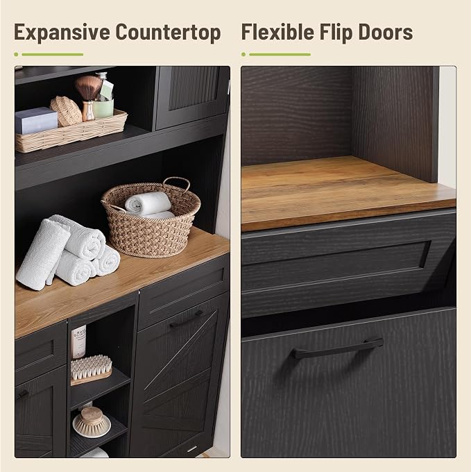 Tall Tilt-Out Double Laundry Hamper Cabinet - Image 6