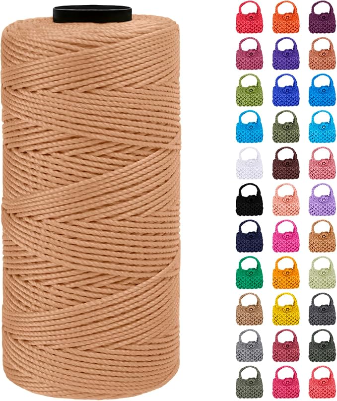 Braided Macrame Cord 1.5mm x 218yards Polypropylene Rope Polyester Rope Yarn by LEREATI