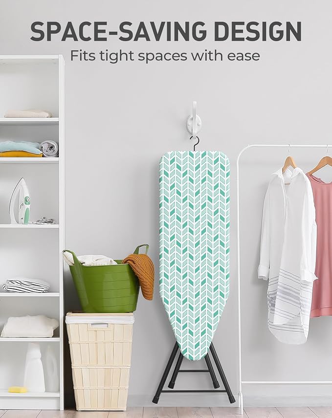 LyriFine Ironing Board, 2-in-1 Flat and Hanging Board, Sturdy Steel Frame Iron - Image 8
