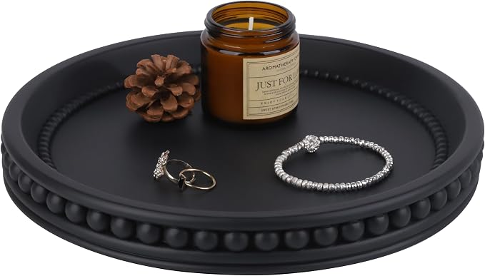 Vixdonos Bead Style Decorative Tray, Round Concrete Tray by Vixdonos