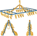 Drip Hanger Foldable Clip Hangers Plastic Wth 32 Drying Clips Wind-Proof Hook by Foshine