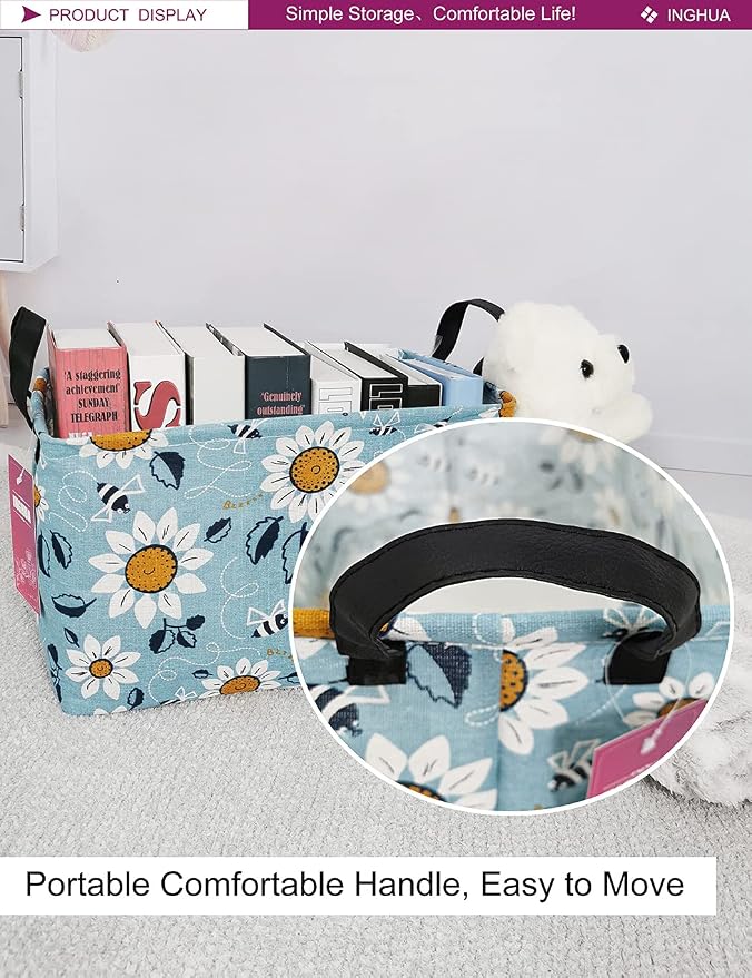 Rectangular Storage Basket Fabric Organizer Bin - Image 5