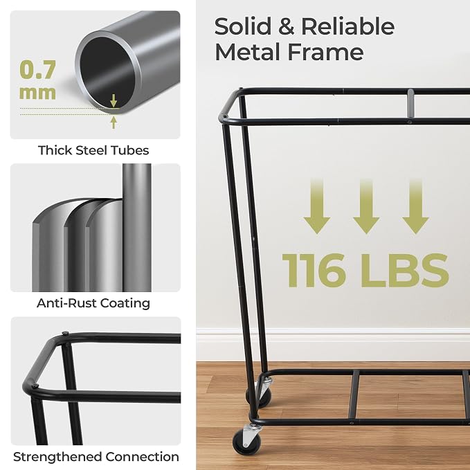 280L Rolling Laundry Basket - Image 5
