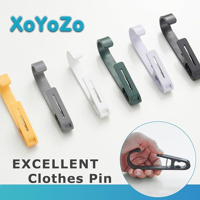 XoYoZo Laundry Hooks with Clips Hanger Closet Organizer Clamps Socks Boot Bras - Image 7