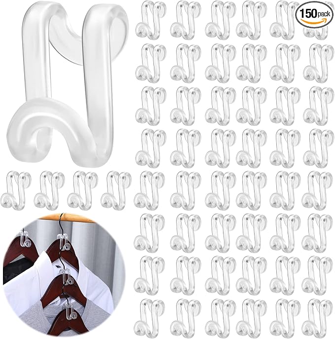 Unittype 150 Pcs Space Saving Hanger Hooks, Clothes Hanger Connector Hooks by Unittype