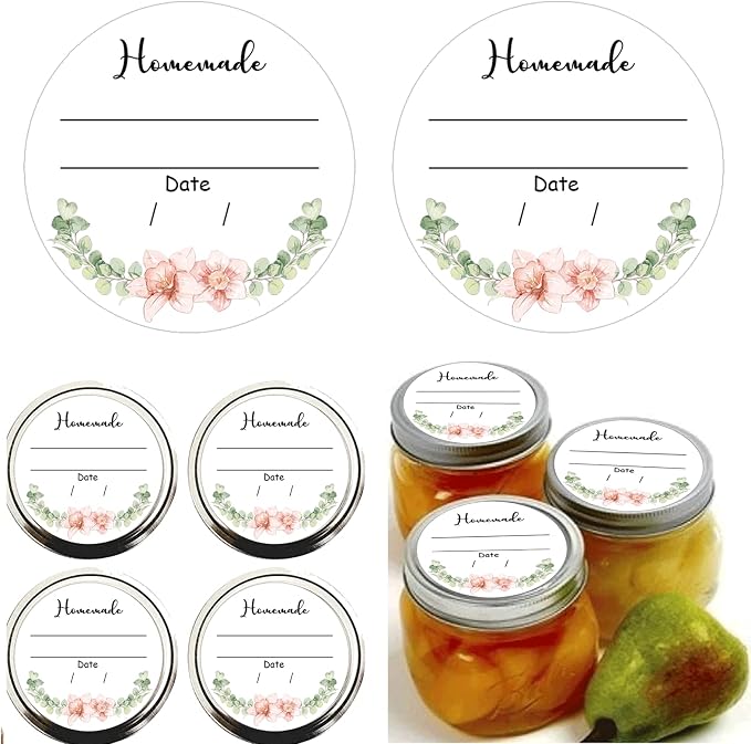 2 Inch Watercolor Greenery Canning Stickers 500 Pcs Write on Date Contents - Image 4
