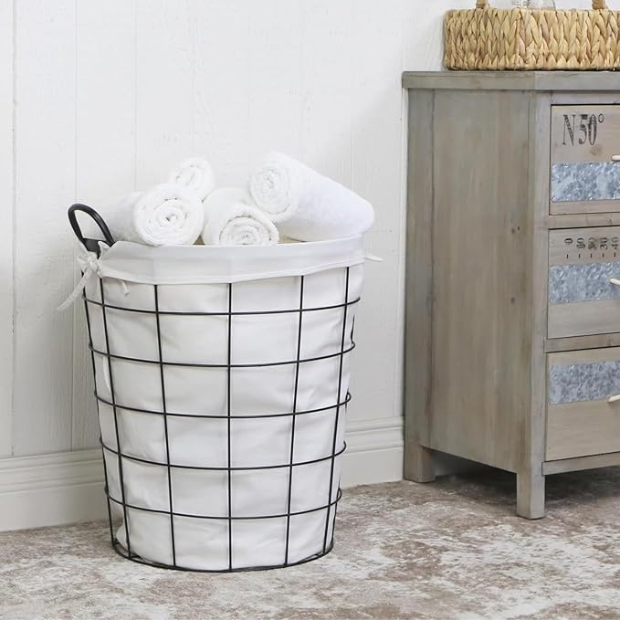 16" Diameter Laundry Basket Metal Wire - Image 2