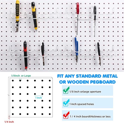 Hanaive 4 Pieces Pegboard Pliers Holder, Holds 11 Plier Per Rack, Steel - Image 3