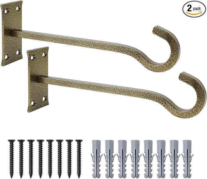 10 inch Heavy Duty Hanging Plant Bracket Decorative Wall Hook 2 Pack by QIEGL