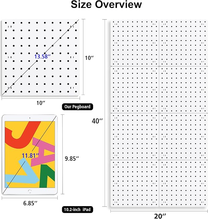 8PCS Pegboard Wall Organizer Panels, Living Room, and Study Room, Peg Boards - Image 2