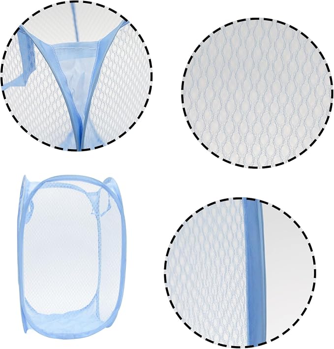 2Pcs Popup Mesh Laundry Baskets, Collapsible and Portable Laundry Hamper - Image 3