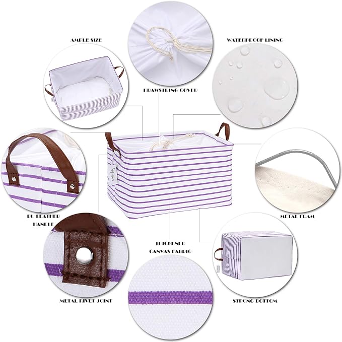 Hinwo 31L Large Storage Bins, Closet Organizers and Storage, Shelf Baskets - Image 4