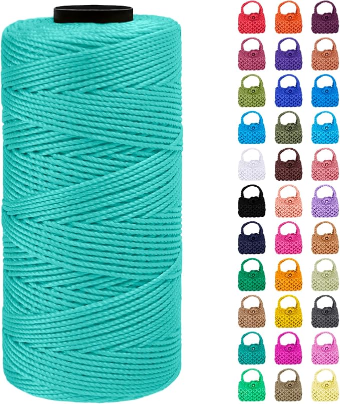 Braided Macrame Cord 1.5mm x 218yards Polypropylene Rope Polyester Rope Yarn by LEREATI