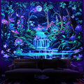 Leofanger Blacklight Fantasy Forest Tapestry Aesthetic Moon Tapestry UV by Leofanger
