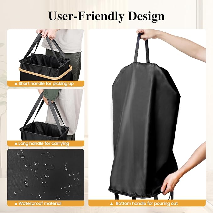 Large Laundry Hamper, 75L Waterproof Laundry Basket - Image 4